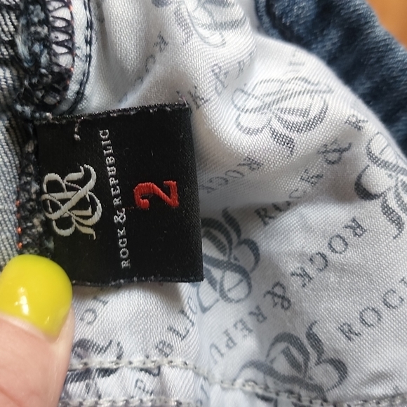 GUC Rock & Republic: Striped Berlin Skinny Stretch Jeans, Blue Stripe Fade - Picture 4 of 7